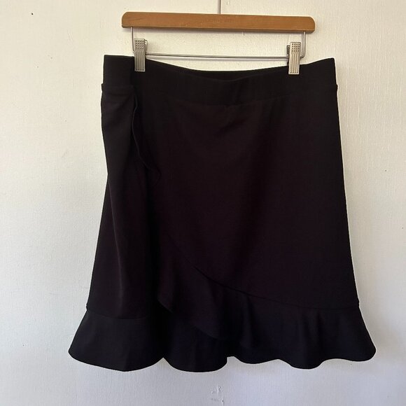 IsaacMizrahiLive Dresses & Skirts - IsaacMizrahiLive Flounce Skirt Womens Medium Black Ruffle Elastic Waist